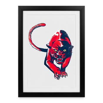 Panthère rouge - Affiche encadrée (27 × 37 cm) - noir - Devant