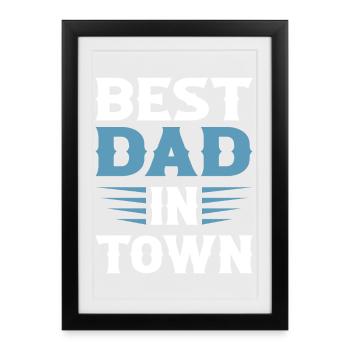 Meilleur papa en ville - Affiche encadrée (27 × 37 cm) - noir - Devant