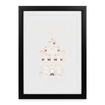 Werne, Historisches Steinhaus, Kreis Unna, NRW - Gerahmtes Poster (27 × 37 cm) - Schwarz - Vorne