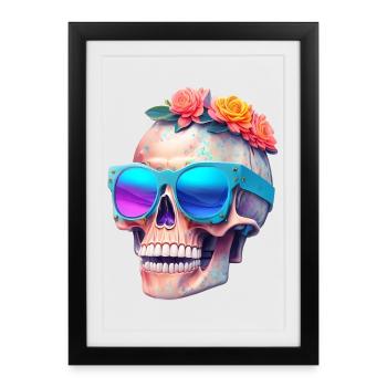 Crâne - Affiche encadrée (27 × 37 cm) - noir - Devant