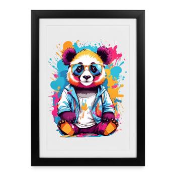 Panda Ours - Affiche encadrée (27 × 37 cm) - noir - Devant