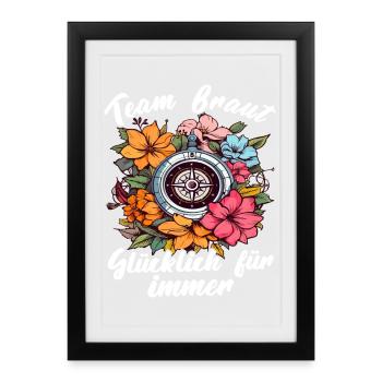 Braut Junggesellenabschied Hochzeit Spruch - Gerahmtes Poster (27 × 37 cm) - Schwarz - Vorne