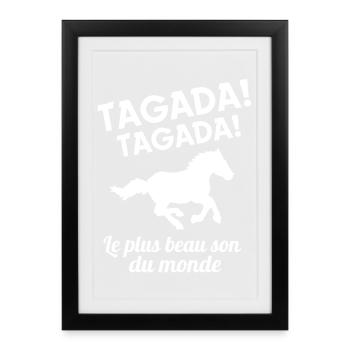 cheval, équitation, centre équestre - Affiche encadrée (27 × 37 cm) - noir - Devant