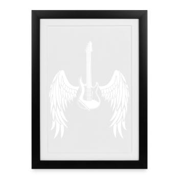 Guitare ailée - Affiche encadrée (27 × 37 cm) - noir - Devant