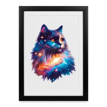 Chat - Affiche encadrée (27 × 37 cm) - noir - Devant