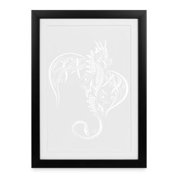 Dragon Fantasy Fire Dragon - Framed poster (27 × 37 cm) - black - Front