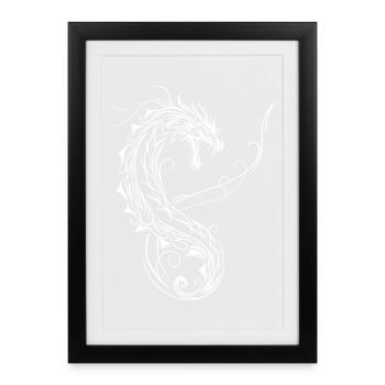 Dragon Fantasy Fire Dragon - Framed poster (27 × 37 cm) - black - Front