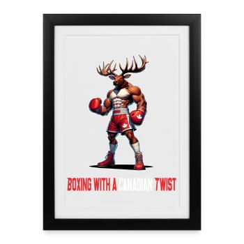 Design de boîte à wapitis du Canada - Affiche encadrée (27 × 37 cm) - noir - Devant