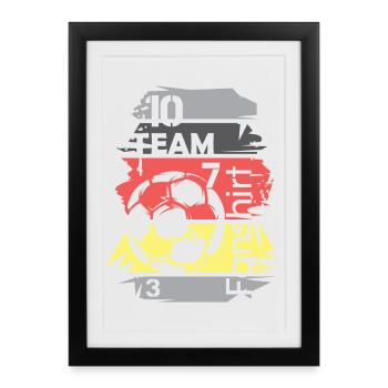 Football Germany Fan Shirt Collage Ball Logo - Framed poster (27 × 37 cm) - black - Front