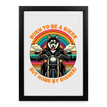 Born to Be a Biker: Husky Rider Adventure - Framed poster (27 × 37 cm) - black - Front