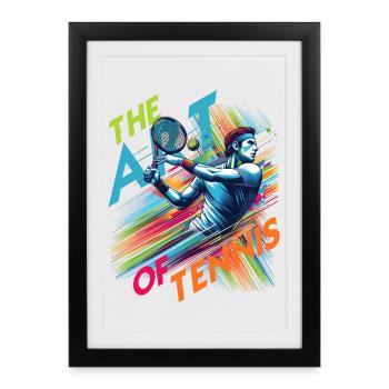 Dynamic Serve: The Art of Tennis in Motion - Framed poster (27 × 37 cm) - black - Front