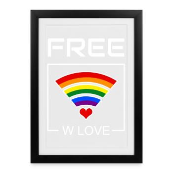 Rainbow Heart Connection - Framed poster (27 × 37 cm) - black - Front
