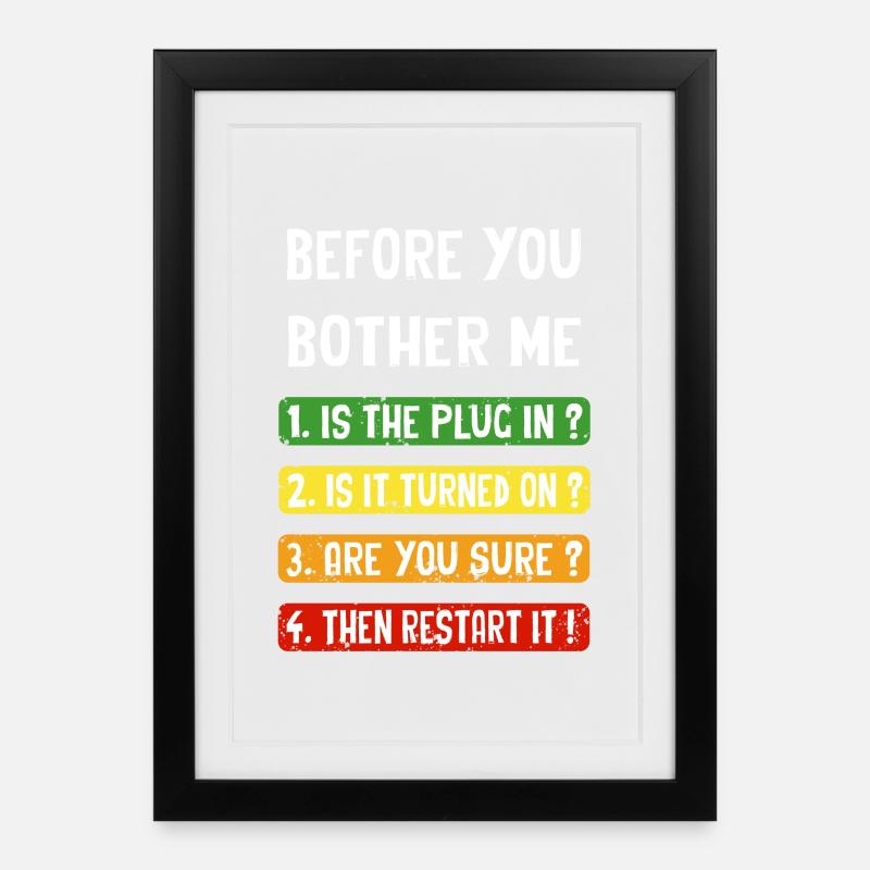 Computer Checklist - Framed poster (27 × 37 cm) - black