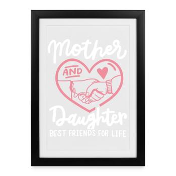 Mutter Tochter Muttertag - Gerahmtes Poster (27 × 37 cm) - Schwarz - Vorne