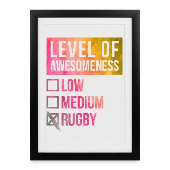 Rugby Rugby Rugby - Affiche encadrée (27 × 37 cm) - noir - Devant