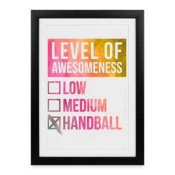 Handball Handball Handball - Affiche encadrée (27 × 37 cm) - noir - Devant