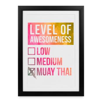 Muay Thai Muay Thai Muay Thai - Affiche encadrée (27 × 37 cm) - noir - Devant