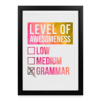 Grammaire Grammaire Grammaire - Affiche encadrée (27 × 37 cm) - noir - Devant