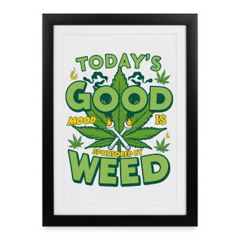 Good Mood Weed - Framed poster (27 × 37 cm) - black - Front