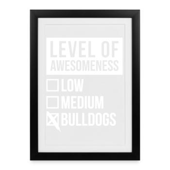 Bouledogue Bouledogue Bouledogue - Affiche encadrée (27 × 37 cm) - noir - Devant