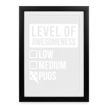 Pug Pug Pug - Framed poster (27 × 37 cm) - black - Front