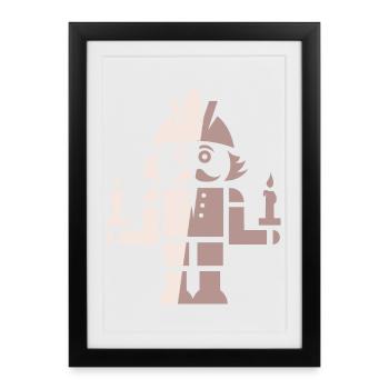 Casse-Noisette Mineur Symbole de Noël Bougies - Affiche encadrée (27 × 37 cm) - noir - Devant