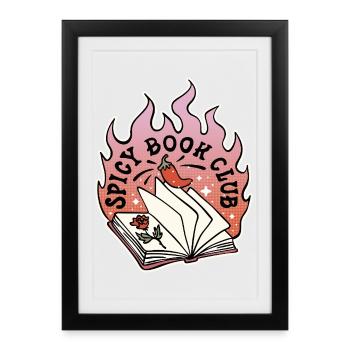Spicy Book Club – Pour des soirées de lecture chaudes - Affiche encadrée (27 × 37 cm) - noir - Devant