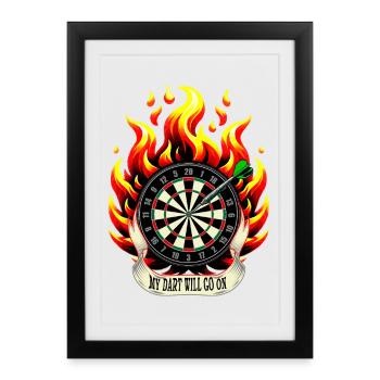 Chemise de fléchettes Ma fléchette va continuer - Affiche encadrée (27 × 37 cm) - noir - Devant