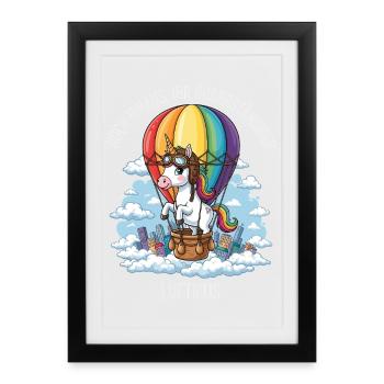 Licorne Luftikus - Affiche encadrée (27 × 37 cm) - noir - Devant