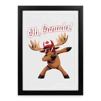 Canadian Moose Celebrate Canada Day - Framed poster (27 × 37 cm) - black - Front