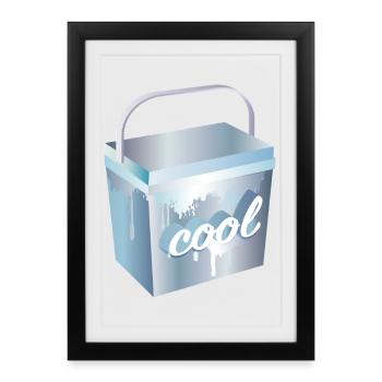 Glacière - design givré pour l’été et la fête - Affiche encadrée (27 × 37 cm) - noir - Devant