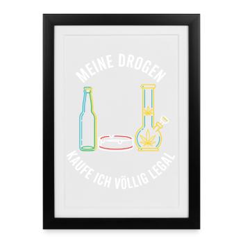 Mes drogues – tout à fait légales ! - Affiche encadrée (27 × 37 cm) - noir - Devant
