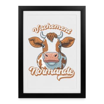 Vachement Normande Regional Pride Farmer - Framed poster (27 × 37 cm) - black - Front