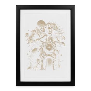 Motard pour toujours - Affiche encadrée (27 × 37 cm) - noir - Devant