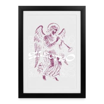 Electronic music with Heavenly Angel design - Framed poster (27 × 37 cm) - black - Front