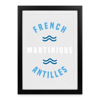 Iles Caraibes French Antilles Tropical - Affiche encadrée (27 × 37 cm) - noir - Devant