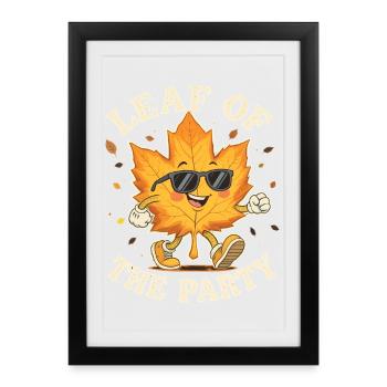 Feuille de la fête Bonne récolte d'automne Feuille d'automne - Affiche encadrée (27 × 37 cm) - noir - Devant