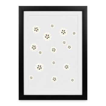 Floral pattern in a simple style - Framed poster (27 × 37 cm) - black - Front