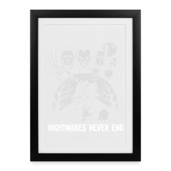 Nightmares Never End Horror Illustration - Framed poster (27 × 37 cm) - black - Front