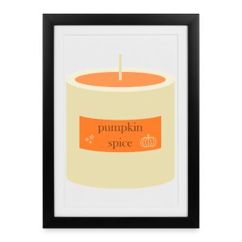 Bougie Citrouille Épices - Affiche encadrée (27 × 37 cm) - noir - Devant