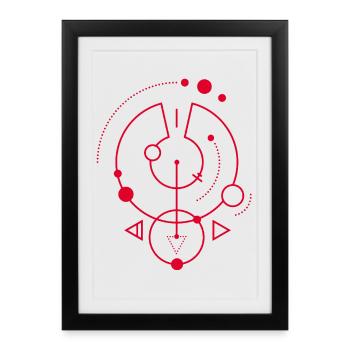 Red geometric symbol - Framed poster (27 × 37 cm) - black - Front