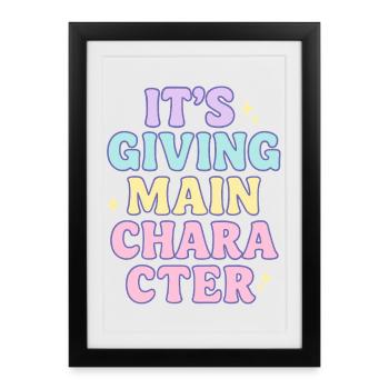 Vibrations du personnage principal - Affiche encadrée (27 × 37 cm) - noir - Devant