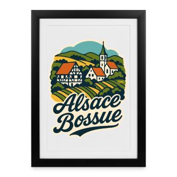 Alsace Bossue Illustration - Framed poster (27 × 37 cm) - black - Front