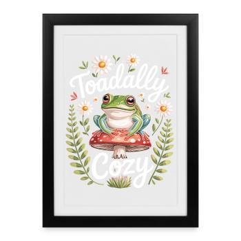 Tree Frog Humor Tree Frog - Framed poster (27 × 37 cm) - black - Front
