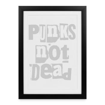 Punks Not Dead Grunge Typography - Framed poster (27 × 37 cm) - black - Front