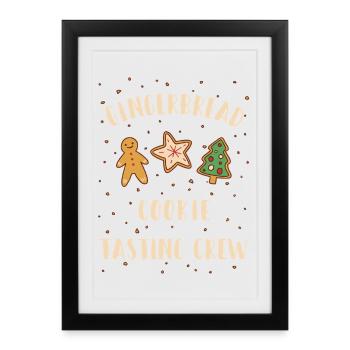 Gingerbread Cookie Tasting Crew - Framed poster (27 × 37 cm) - black - Front