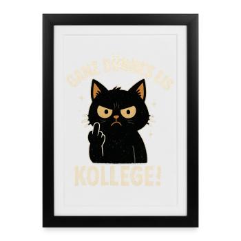 Chat de glace très mince Morning Grouch - Affiche encadrée (27 × 37 cm) - noir - Devant