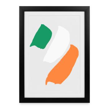 Drapeau de l’Irlande - Affiche encadrée (27 × 37 cm) - noir - Devant