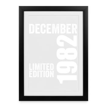 Cadeau Anniversaire Rétro - Décembre 1982 - Affiche encadrée (27 × 37 cm) - noir - Devant