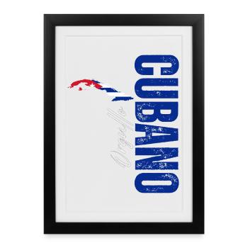 Fierté cubaine, design vertical - Affiche encadrée (27 × 37 cm) - noir - Devant